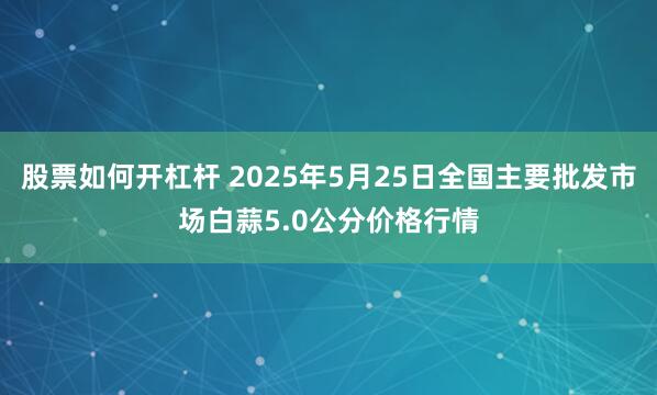 股票如何开杠杆 2025年5月25日全国主要批发市场白蒜5.0公分价格行情