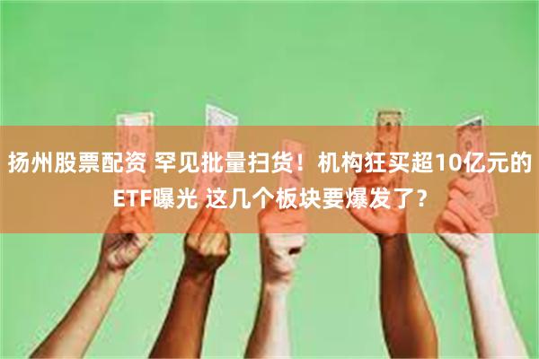 扬州股票配资 罕见批量扫货！机构狂买超10亿元的ETF曝光 这几个板块要爆发了？